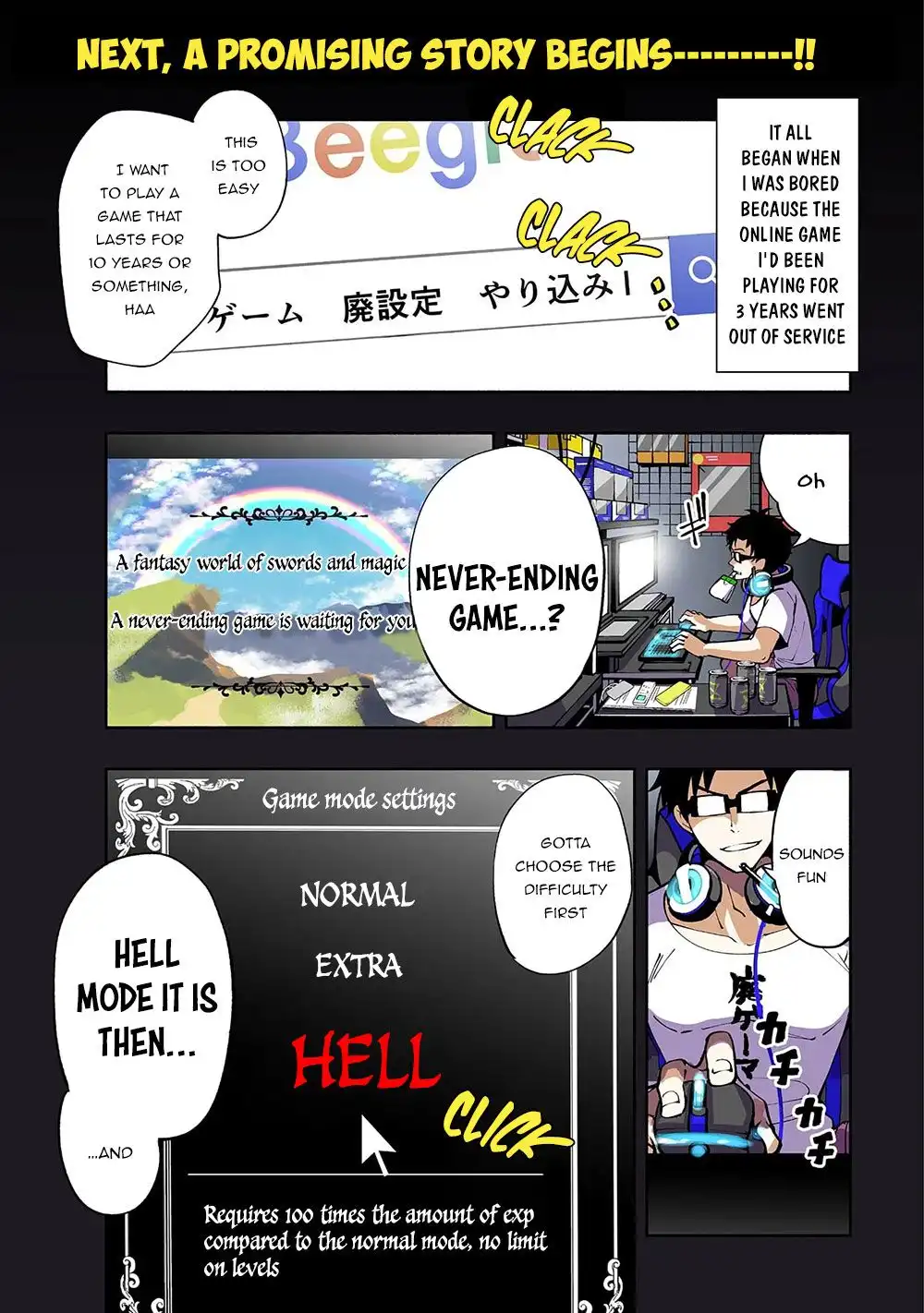 Hell Mode: Yarikomi Suki no Gamer wa Hai Settei no Isekai de Musou Suru Chapter 1 2